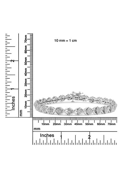 1/4 Cttw Round-Cut Diamond "X" Link Bracelet